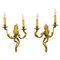 French Louis XV Style Two-Light Bronze Sconces, Set of 2, Image 1