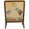 French Carved Walnut Fire Screen with Needlepoint Panel 1