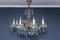 Kronleuchter mit Acht Leuchten aus Kristallglas im Stil von Maria Theresa 17