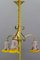 French Art Nouveau Brass and Glass Three-Light Chandelier from Noverdy, Image 18