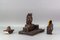 Inkwell Desk Set with Owl Figures in Hand-Carved Wood, 1930s, Set of 3, Image 7