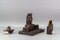 Tintenfass Schreibtisch Set mit Eulen Figuren aus handgeschnitztem Holz, 1930er, 3er Set 7