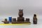 Inkwell Desk Set with Owl Figures in Hand-Carved Wood, 1930s, Set of 3, Image 5