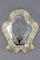 Italian Murano Clear and Light Golden Glass Etched Wall Mirror, 1950s, Image 15