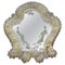 Italian Murano Clear and Light Golden Glass Etched Wall Mirror, 1950s 1