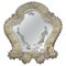 Italian Murano Clear and Light Golden Glass Etched Wall Mirror, 1950s, Image 1