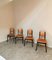 Italian Wooden Dining Chairs and Angel Eagues Leather by Angelo Mangiarotti, 1970s, Set of 4 4