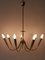 Lámpara colgante Sputnik alemana Mid-Century con siete llamas, años 50, Imagen 6