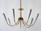 Mid-Century Modern German Seven-Flamed Sputnik Pendant Lamp or Chandelier, 1950s 9