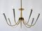 Mid-Century Modern German Seven-Flamed Sputnik Pendant Lamp or Chandelier, 1950s, Image 9