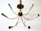 Lámpara colgante Sputnik alemana Mid-Century con siete llamas, años 50, Imagen 11