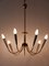 Lámpara colgante Sputnik alemana Mid-Century con siete llamas, años 50, Imagen 8