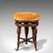 Antique English Victorian Walnut Adjustable Music Stool, Image 4