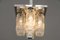 Petite German Square Nickel-Plated Ice Glass Flush Mount from Hillebrand, 1970s 6