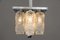 Petite German Square Nickel-Plated Ice Glass Flush Mount from Hillebrand, 1970s, Image 7