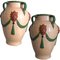Große Spanische Keramik Blumentöpfe mit Hangares und Löwen in Relif, 2er Set 1