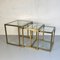 Mid-Century Modern Italian Set of Metal Coffee Tables with Glass Tops, 1970s 2