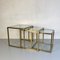 Mid-Century Modern Italian Set of Metal Coffee Tables with Glass Tops, 1970s, Image 1