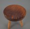 Mid-Century Birch and Teak Tripod Stool, 1950s 5