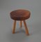 Mid-Century Dreibein Hocker aus Birke & Teak, 1950er 1