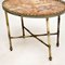 Antique French Brass & Onyx Coffee Side Table, Image 4