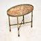 Antique French Brass & Onyx Coffee Side Table, Image 5