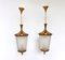 Brass and Etched Glass Pendants in the style of Oscar Torlasco for Lumi, 1950s, Set of 2 1