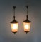 Brass and Etched Glass Pendants in the style of Oscar Torlasco for Lumi, 1950s, Set of 2 2