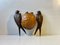 Antique Wooden Wall Figurine Nesting Swallows, 19th Century, Image 1