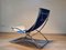 Louisa Lounge Chair in Blue Canvas and White Leather by Marcello Cuneo, Italy, 1970s 2
