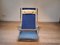 Louisa Lounge Chair in Blue Canvas and White Leather by Marcello Cuneo, Italy, 1970s 5