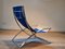 Louisa Lounge Chair in Blue Canvas and White Leather by Marcello Cuneo, Italy, 1970s, Image 11