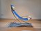 Fauteuil Louisa en Toile Bleue et Cuir Blanc par Marcello Cuneo, Italie, 1970s 9