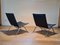 PK22 Easy Chairs in Black Leather by Poul Kjaerholm for Fritz Hansen, Set of 2 3
