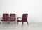 Dark Red Leatherette Armchairs, Italy, 1960s, Set of 5, Image 11