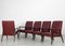 Dark Red Leatherette Armchairs, Italy, 1960s, Set of 5 13