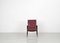 Dark Red Leatherette Armchairs, Italy, 1960s, Set of 5 2