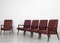 Dark Red Leatherette Armchairs, Italy, 1960s, Set of 5, Image 12