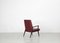 Dark Red Leatherette Armchairs, Italy, 1960s, Set of 5 5