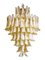 Lámpara de araña grande de cristal de Murano amarillo al estilo de Mazzega, Imagen 1