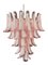 Lampadario XL in vetro di Murano rosa nello stile di Mazzega, Immagine 1