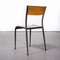 French Grey Tapered Leg School Dining Chair from Mullca, 1950s 8