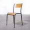 French Grey Tapered Leg School Dining Chairs from Mullca, 1950s, Set of 6 1