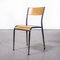 French Grey Tapered Leg School Dining Chairs from Mullca, 1950s, Set of 4 6