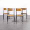 French Grey Tapered Leg School Dining Chairs from Mullca, 1950s, Set of 4 5
