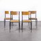 French Grey Tapered Leg School Dining Chairs from Mullca, 1950s, Set of 4, Image 5