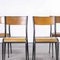 French Grey Tapered Leg School Dining Chairs from Mullca, 1950s, Set of 4 4