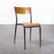 French Grey Tapered Leg School Dining Chairs from Mullca, 1950s, Set of 4 1