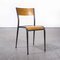 French Grey Tapered Leg School Dining Chairs from Mullca, 1950s, Set of 4, Image 1