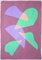 Ryan Rivadeneyra, Colorful Arcs on Mauve, 2021, Acrylic on Paper 1